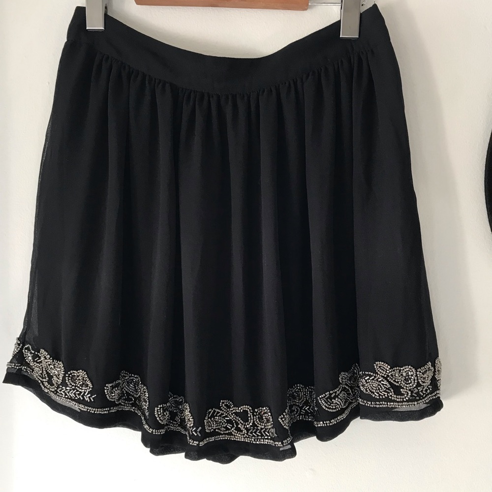 TEMT black flowy skirt with beads size M